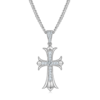 Vintage cross necklace S925 silver pendant Moissanite 4.0mm D-grade 2
